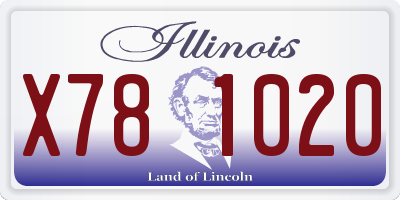 IL license plate X781020