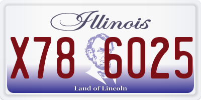 IL license plate X786025