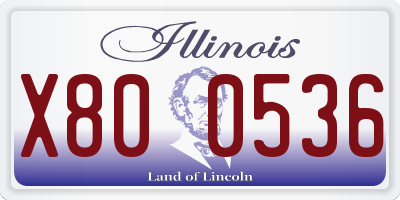 IL license plate X800536