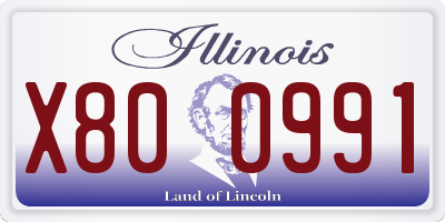 IL license plate X800991