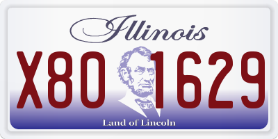 IL license plate X801629