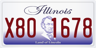 IL license plate X801678