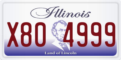 IL license plate X804999