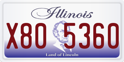 IL license plate X805360