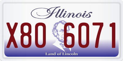 IL license plate X806071