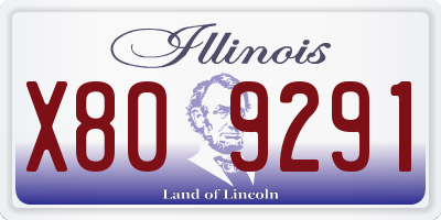 IL license plate X809291
