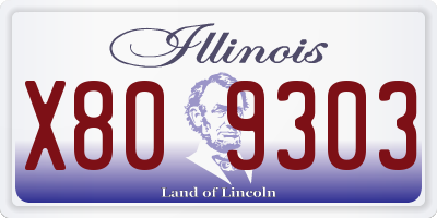 IL license plate X809303