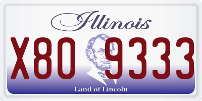 IL license plate X809333