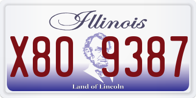 IL license plate X809387
