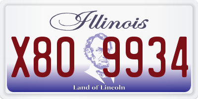 IL license plate X809934