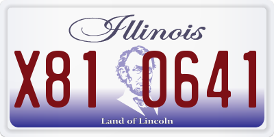 IL license plate X810641
