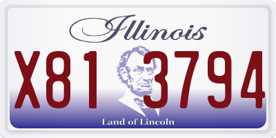 IL license plate X813794