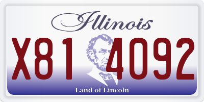 IL license plate X814092
