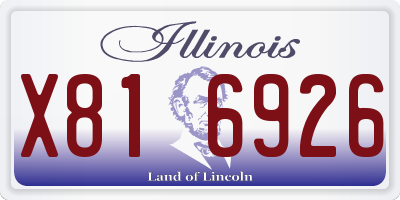 IL license plate X816926