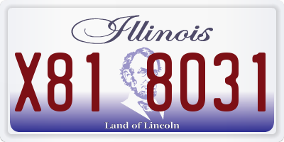 IL license plate X818031