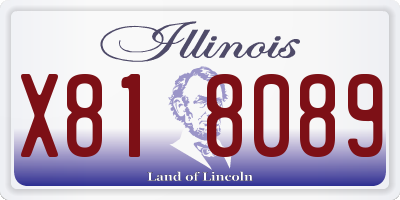 IL license plate X818089