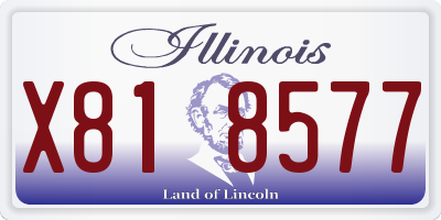 IL license plate X818577