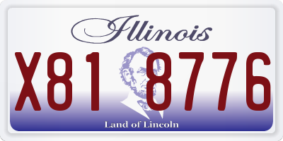 IL license plate X818776