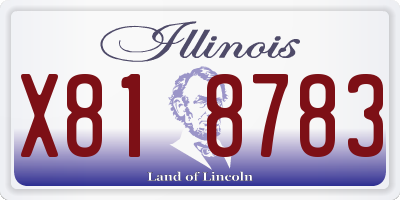 IL license plate X818783