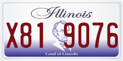 IL license plate X819076