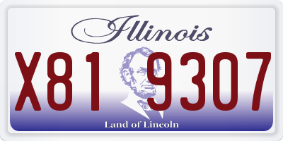 IL license plate X819307