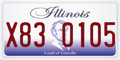 IL license plate X830105