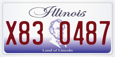 IL license plate X830487