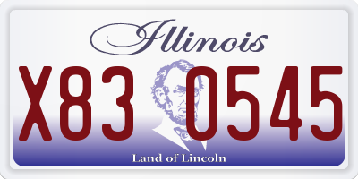 IL license plate X830545