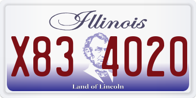 IL license plate X834020