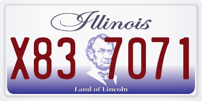 IL license plate X837071