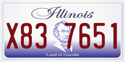 IL license plate X837651