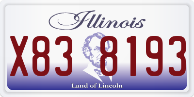 IL license plate X838193