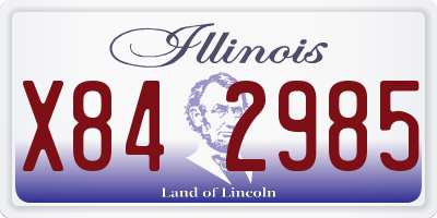 IL license plate X842985