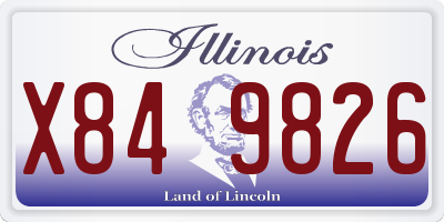 IL license plate X849826