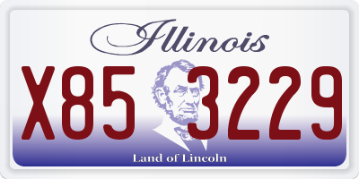 IL license plate X853229