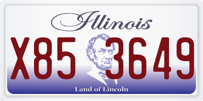 IL license plate X853649