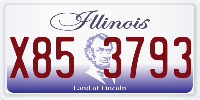 IL license plate X853793