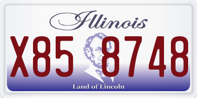 IL license plate X858748