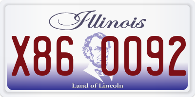 IL license plate X860092