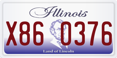 IL license plate X860376