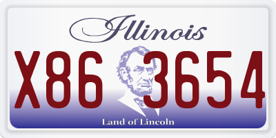 IL license plate X863654
