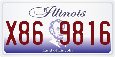 IL license plate X869816