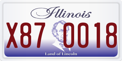 IL license plate X870018