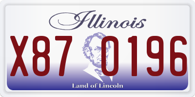 IL license plate X870196