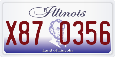 IL license plate X870356