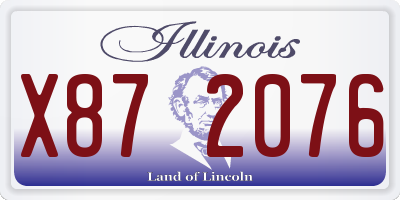 IL license plate X872076