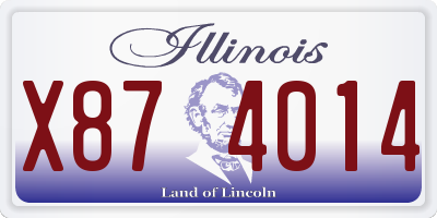 IL license plate X874014