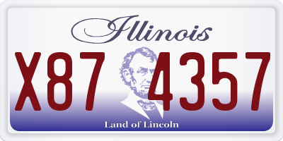 IL license plate X874357