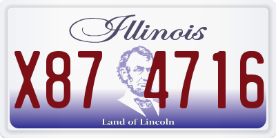 IL license plate X874716