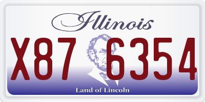 IL license plate X876354